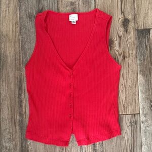 A New Day Vibrant Red Sleeveless Top